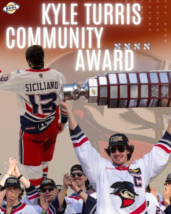Siciliano Named BCHL Kyle Turris Community Award Winner